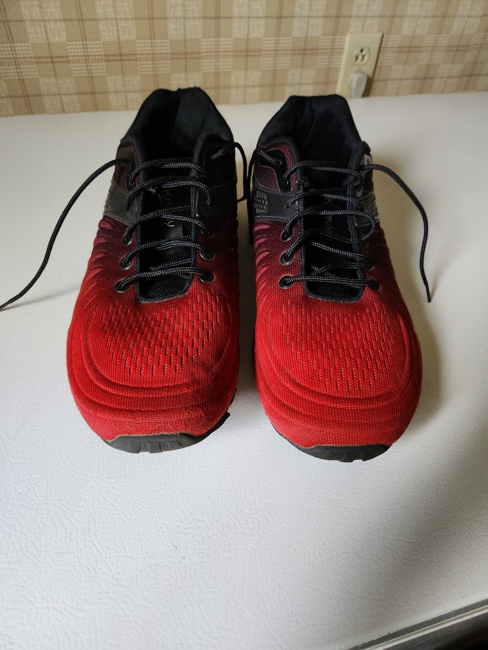 Kricely Men's Trail Red Mesh Sneaker with Black Accents